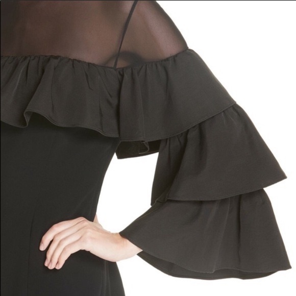 CINQ A SEPT VALENTINA RUFFLES TIERED SLEEVES SZ 6 - Picture 3 of 10